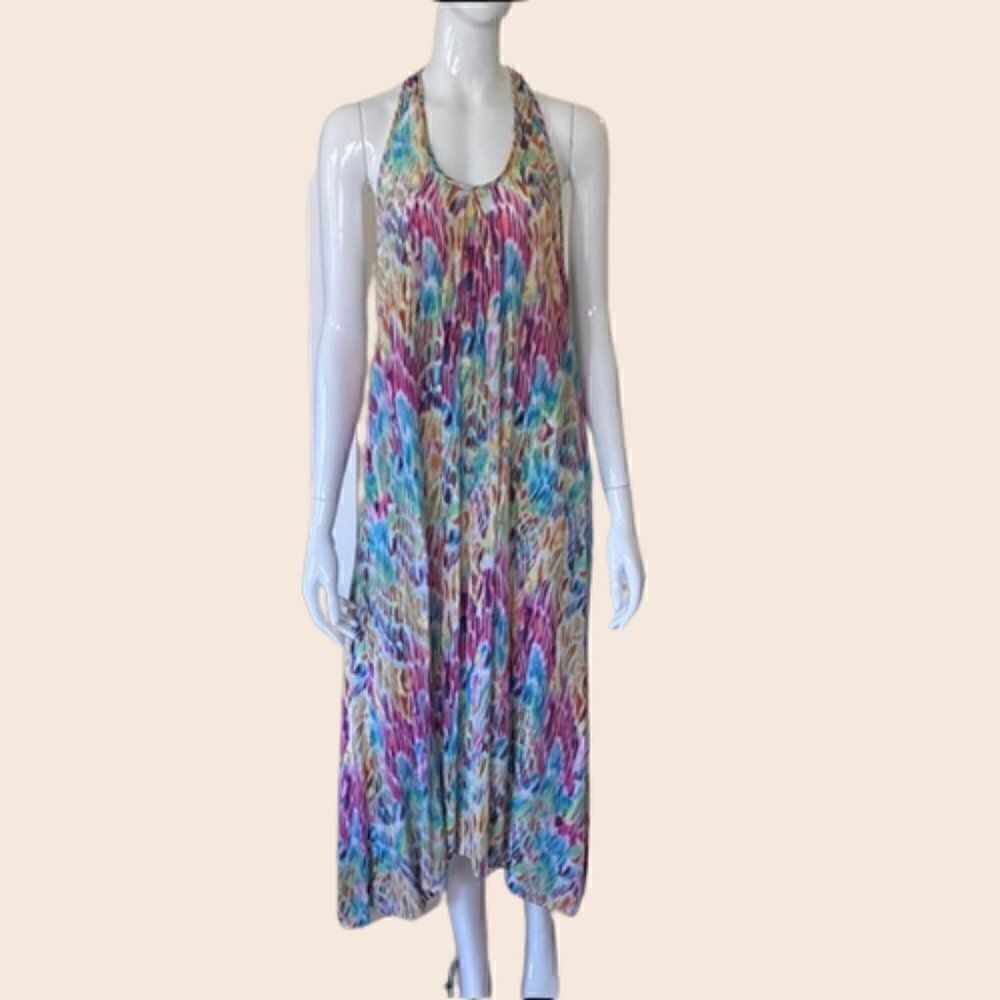 Witchery Tie Dye Rainbow Maxi Dress Size XS
